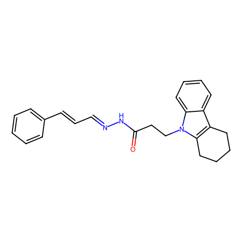 N'-(3-PH-2-Propenylidene)3-(1,2,3,4-tetrahydro-9H-carbazol-9-YL)propanohydrazide structure
