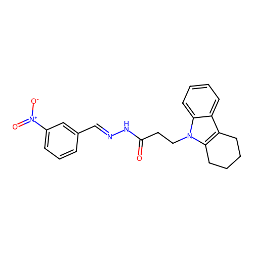 N'-(3-Nitrobenzylidene)-3-(1,2,3,4-tetrahydro-9H-carbazol-9-YL)propanohydrazide structure