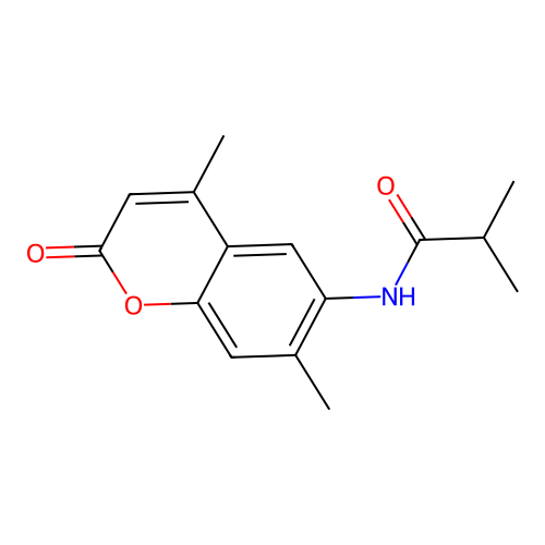N-(4,7-dimethyl-2-oxo-2H-chromen-6-yl)-2-methylpropanamide structure