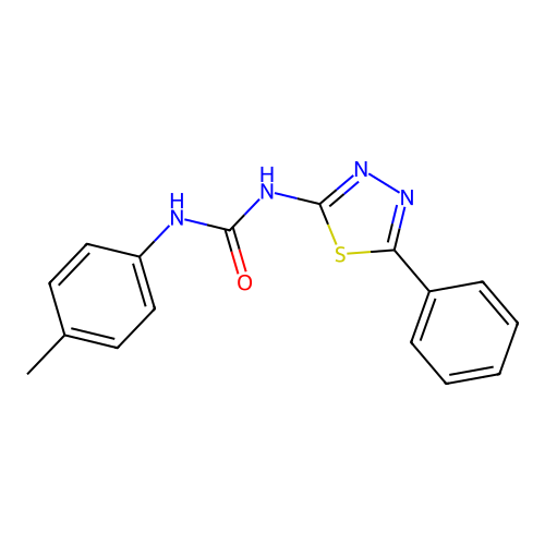 1-(4-methylphenyl)-3-[(2Z)-5-phenyl-1,3,4-thiadiazol-2(3H)-ylidene]urea structure