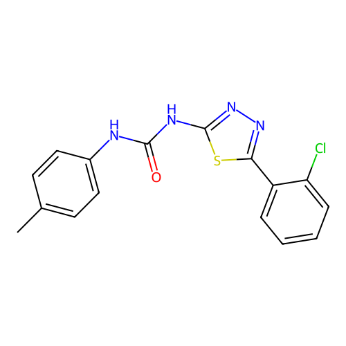 1-(5-(2-chlorophenyl)-1,3,4-thiadiazol-2-yl)-3-(p-tolyl)urea structure