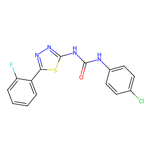 1-(4-Chlorophenyl)-3-(5-(2-fluorophenyl)-1,3,4-thiadiazol-2-yl)urea structure