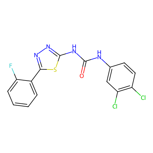 1-(3,4-Dichlorophenyl)-3-[5-(2-fluorophenyl)-1,3,4-thiadiazol-2-yl]urea structure