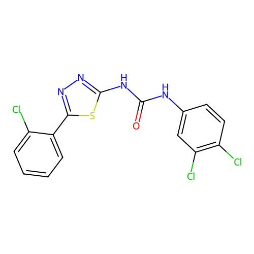 1-(5-(2-Chlorophenyl)-1,3,4-thiadiazol-2-yl)-3-(3,4-dichlorophenyl)urea structure