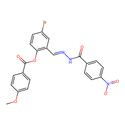 4-Bromo-2-(2-(4-nitrobenzoyl)carbohydrazonoyl)phenyl 4-methoxybenzoate structure