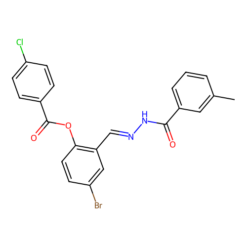 4-Bromo-2-(2-(3-methylbenzoyl)carbohydrazonoyl)phenyl 4-chlorobenzoate structure