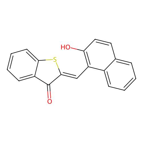(Z)-2-((2-hydroxynaphthalen-1-yl)methylene)benzo[b]thiophen-3(2H)-one structure
