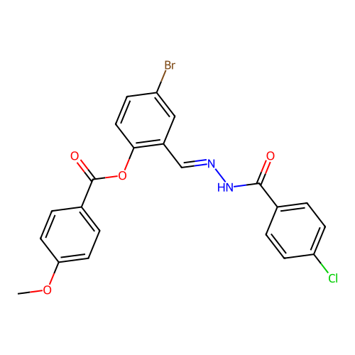4-Bromo-2-(2-(4-chlorobenzoyl)carbohydrazonoyl)phenyl 4-methoxybenzoate structure