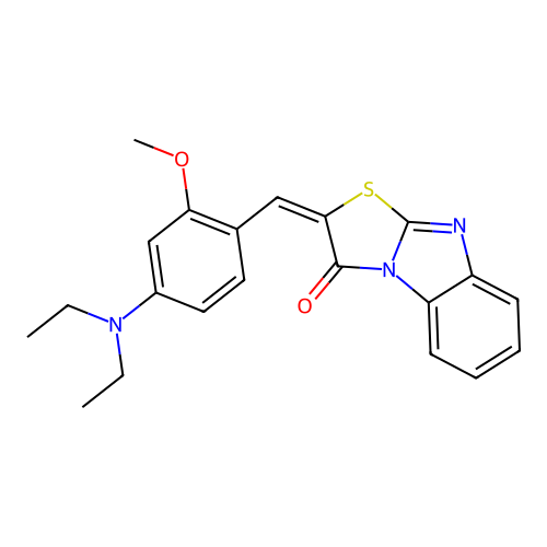 (E)-2-(4-(diethylamino)-2-methoxybenzylidene)benzo[4,5]imidazo[2,1-b]thiazol-3(2H)-one structure