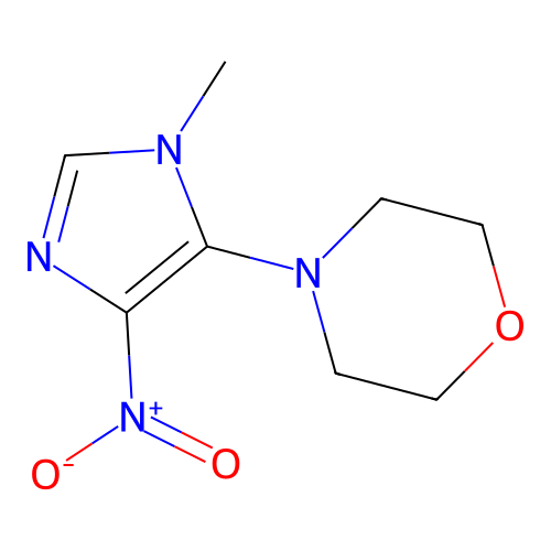 4-(1-methyl-4-nitro-1H-imidazol-5-yl)morpholine structure