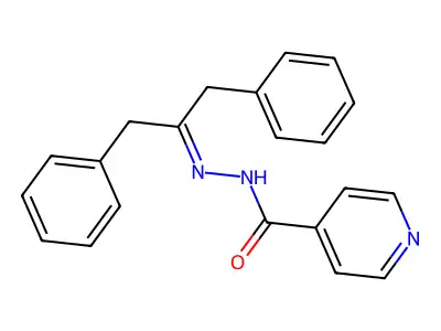 N-(1,3-diphenylpropan-2-ylideneamino)pyridine-4-carboxamide structure