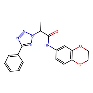 N-(2,3-Dihydro-benzo[1,4]dioxin-6-yl)-2-(5-phenyl-tetrazol-2-yl)-propionamide structure