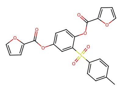 [4-(Furan-2-carbonyloxy)-3-(4-methylphenyl)sulfonylphenyl] furan-2-carboxylate structure