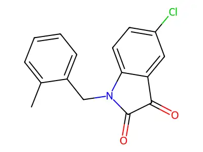 5-chloro-1-(2-methylbenzyl)-1H-indole-2,3-dione structure