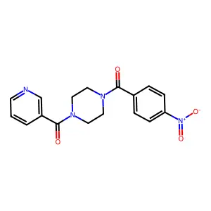 (4-Nitrophenyl)-[4-(pyridine-3-carbonyl)piperazin-1-yl]methanone structure