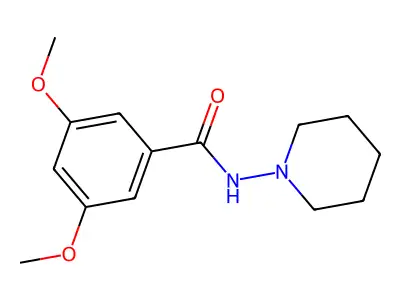 3,5-dimethoxy-N-piperidin-1-ylbenzamide structure