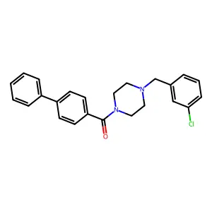 [4-[(3-Chlorophenyl)methyl]piperazin-1-yl]-(4-phenylphenyl)methanone structure