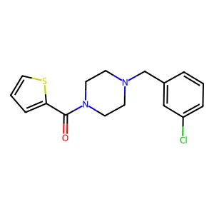 [4-(3-Chlorobenzyl)piperazin-1-yl](thiophen-2-yl)methanone structure