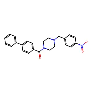 Biphenyl-4-yl[4-(4-nitrobenzyl)piperazin-1-yl]methanone structure