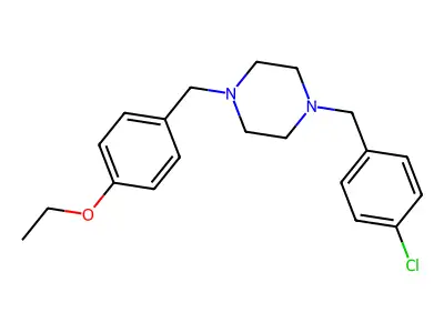 1-[(4-Chlorophenyl)methyl]-4-[(4-ethoxyphenyl)methyl]piperazine structure