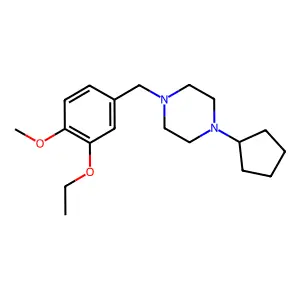 1-Cyclopentyl-4-[(3-ethoxy-4-methoxyphenyl)methyl]piperazine structure