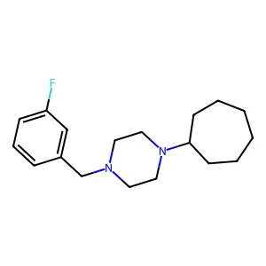 1-Cycloheptyl-4-[(3-fluorophenyl)methyl]piperazine structure