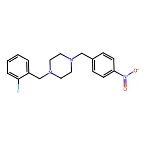 1-[(2-Fluorophenyl)methyl]-4-[(4-nitrophenyl)methyl]piperazine structure