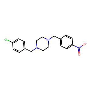 1-[(4-Chlorophenyl)methyl]-4-[(4-nitrophenyl)methyl]piperazine structure
