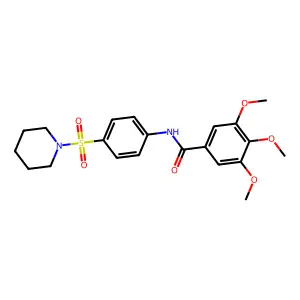 3,4,5-trimethoxy-N-[4-(piperidin-1-ylsulfonyl)phenyl]benzamide structure