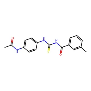 N-[(4-acetamidophenyl)carbamothioyl]-3-methylbenzamide structure