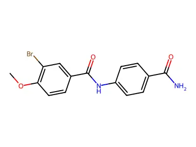 3-bromo-N-(4-carbamoylphenyl)-4-methoxybenzamide structure
