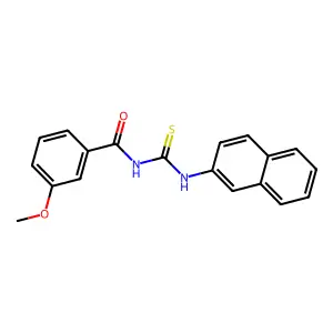 3-methoxy-N-(naphthalen-2-ylcarbamothioyl)benzamide structure