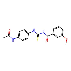 N-[(4-acetamidophenyl)carbamothioyl]-3-methoxybenzamide structure