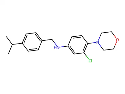 3-chloro-4-(morpholin-4-yl)-N-[4-(propan-2-yl)benzyl]aniline structure