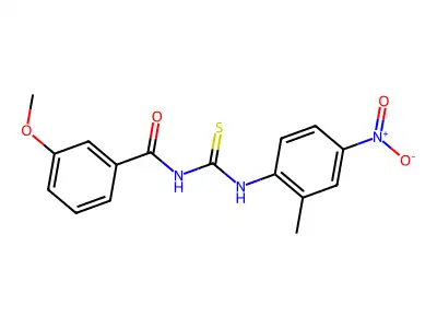 3-methoxy-N-[(2-methyl-4-nitrophenyl)carbamothioyl]benzamide structure