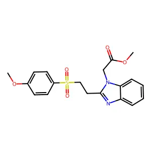 Methyl 2-(2-{2-[(4-methoxyphenyl)sulfonyl]ethyl}benzimidazolyl)acetate structure