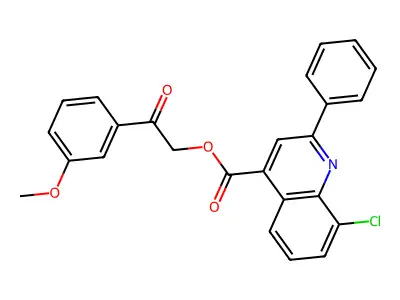 2-(3-Methoxyphenyl)-2-oxoethyl 8-chloro-2-phenylquinoline-4-carboxylate structure