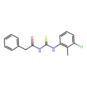 N-[(3-chloro-2-methylphenyl)carbamothioyl]-2-phenylacetamide structure