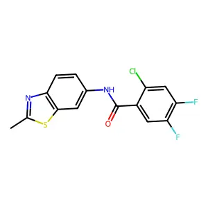 2-chloro-4,5-difluoro-N-(2-methyl-1,3-benzothiazol-6-yl)benzamide structure