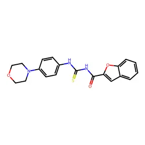 N-[(4-morpholin-4-ylphenyl)carbamothioyl]-1-benzofuran-2-carboxamide structure