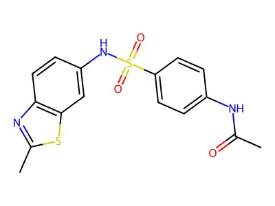 N-[4-[(2-methyl-1,3-benzothiazol-6-yl)sulfamoyl]phenyl]acetamide structure