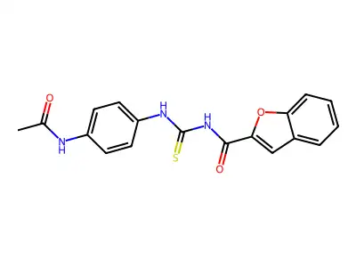 N-[(4-acetamidophenyl)carbamothioyl]-1-benzofuran-2-carboxamide structure