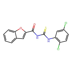 N-[(2,5-dichlorophenyl)carbamothioyl]-1-benzofuran-2-carboxamide structure