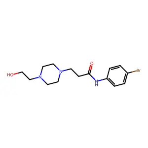 N-(4-bromophenyl)-3-[4-(2-hydroxyethyl)piperazin-1-yl]propanamide structure