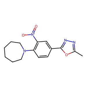 2-[4-(Azepan-1-yl)-3-nitrophenyl]-5-methyl-1,3,4-oxadiazole structure