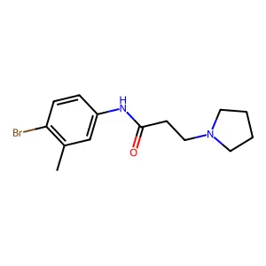N-(4-bromo-3-methylphenyl)-3-pyrrolidin-1-ylpropanamide structure