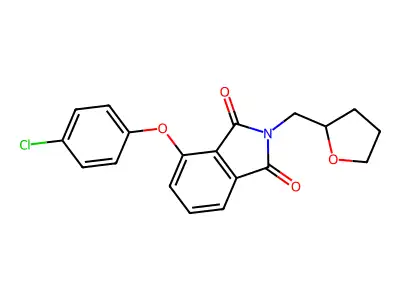 4-(4-Chlorophenoxy)-2-(oxolan-2-ylmethyl)isoindole-1,3-dione structure