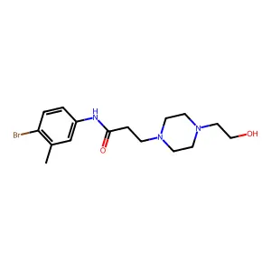 N-(4-bromo-3-methylphenyl)-3-[4-(2-hydroxyethyl)piperazin-1-yl]propanamide structure