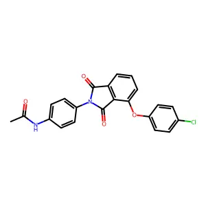 N-[4-[4-(4-chlorophenoxy)-1,3-dioxoisoindol-2-yl]phenyl]acetamide structure