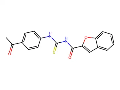 N-[(4-acetylphenyl)carbamothioyl]-1-benzofuran-2-carboxamide structure